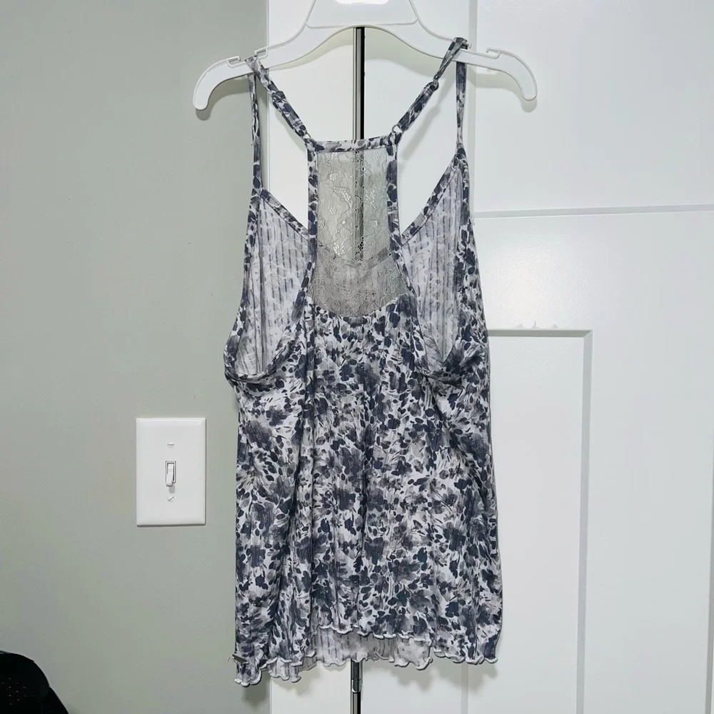 Tahari Blue and White Floral Pajama Set